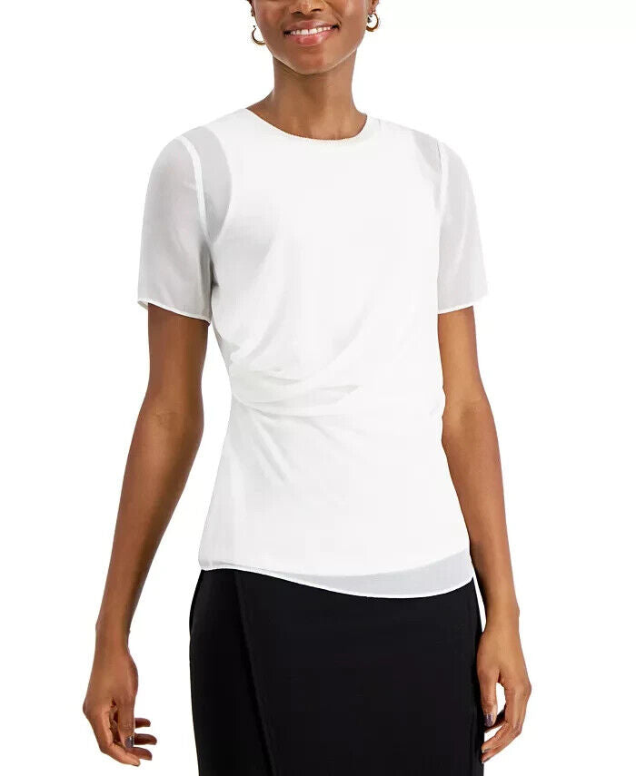 Donna Karan Chiffon-Overlay Top MSRP $195 Size XS # 5A 2000 NEW