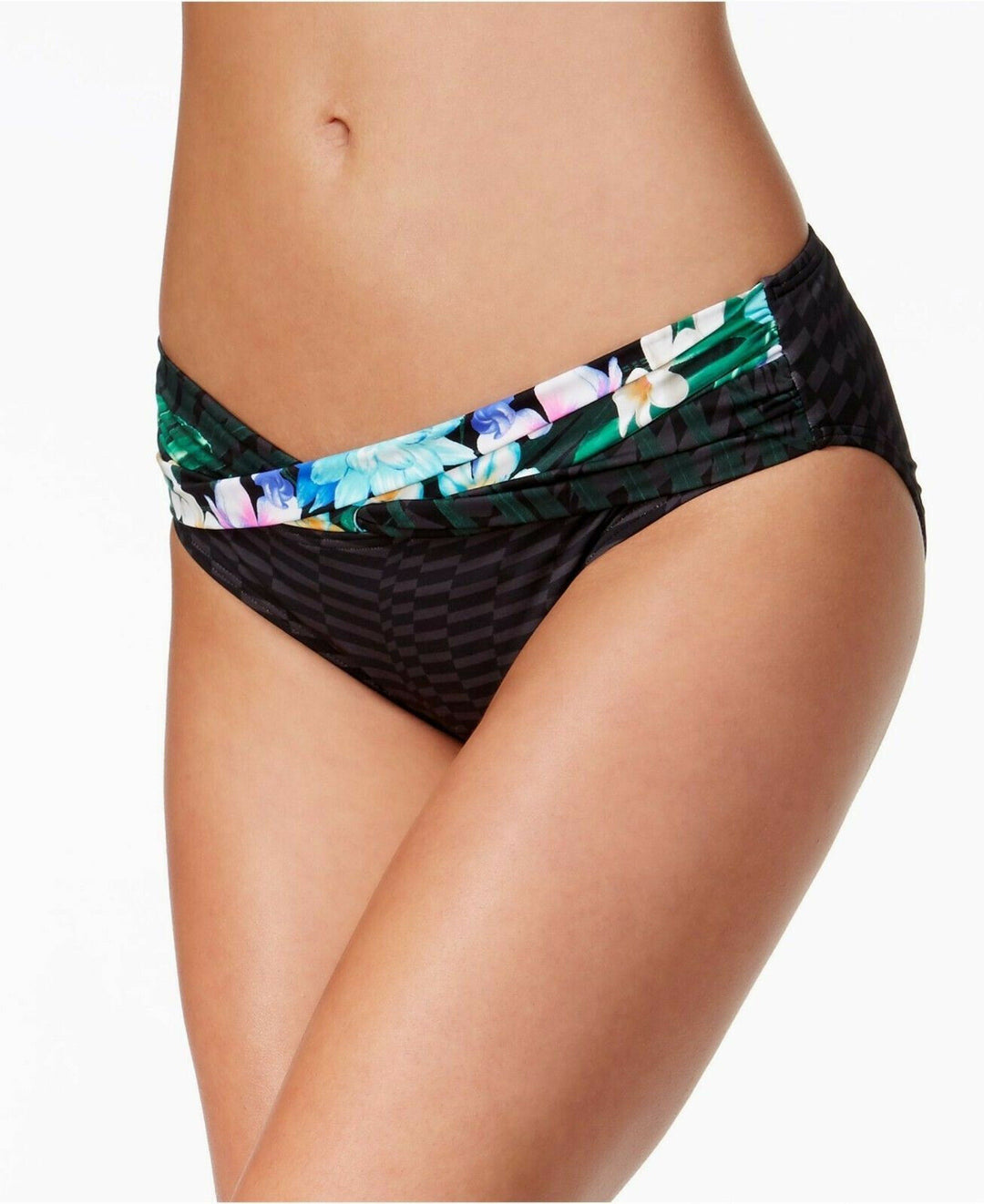 Coco Reef Tropical Escape Banded Hipster Bikini Bottoms $51 Size L # U2 387 NEW