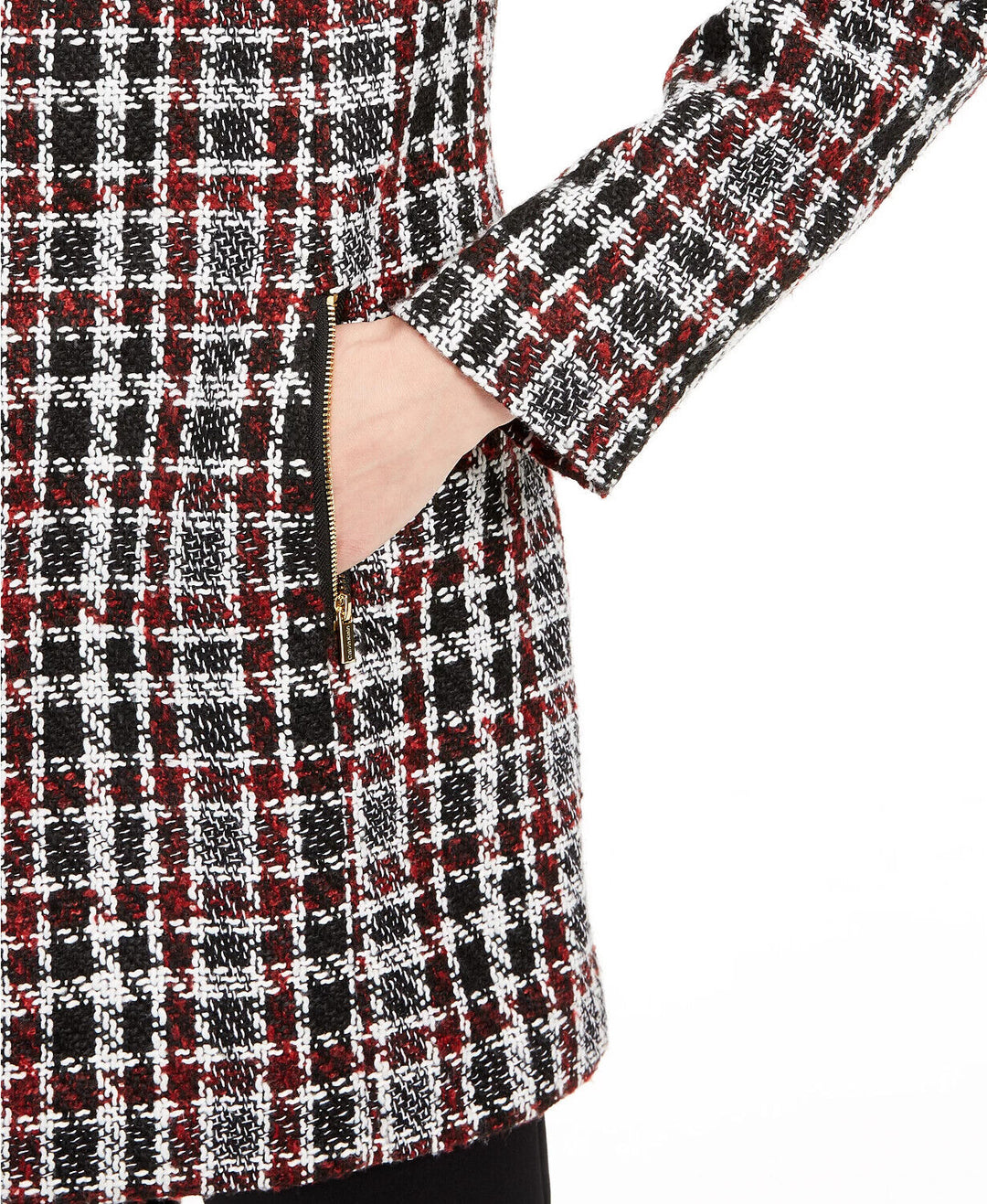 Calvin Klein Tweed Plaid Topper Chaqueta Tamaño 6 # 16B 65 NUEVO