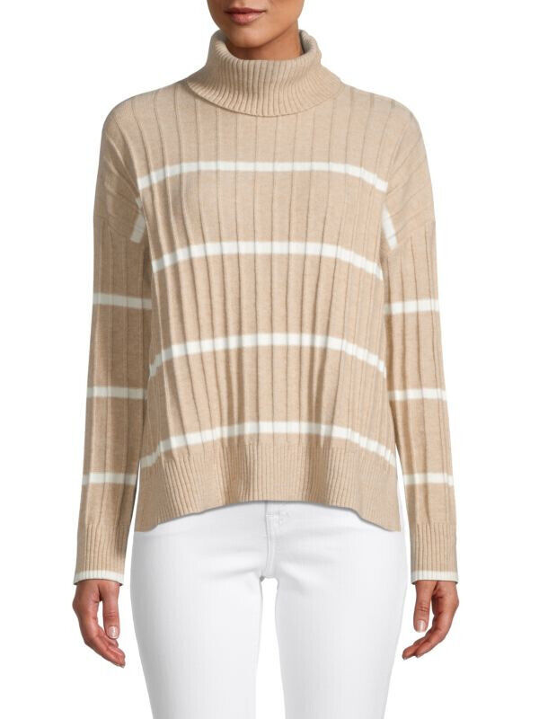 Calvin Klein Striped Turtleneck Sweater MSRP $89 Size L # 5C 2438 NEW