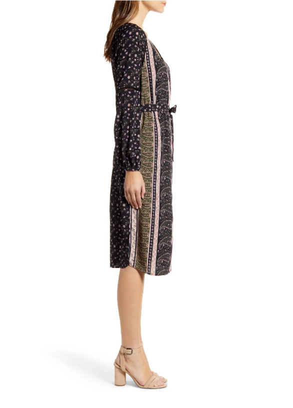 Cupcakes and Cashmere Nollie Paisley Print Midi Dress