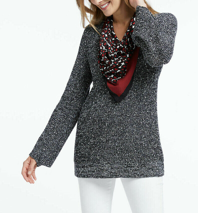 NIC+ZOE Explorer V-Neck Sweater with Scarf