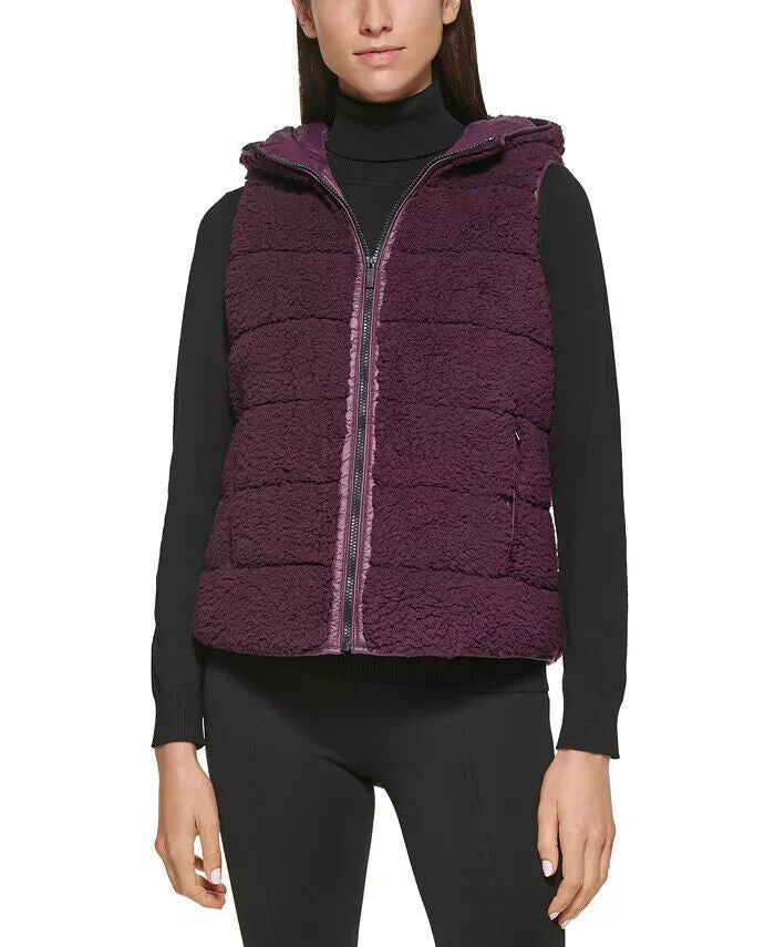 Calvin Klein Quilted Sherpa Fleece Vest MSRP $99 Size L # 6D 1626 NEW