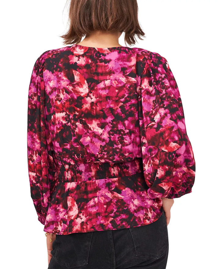 Vince Camuto Printed Peplum Blouse