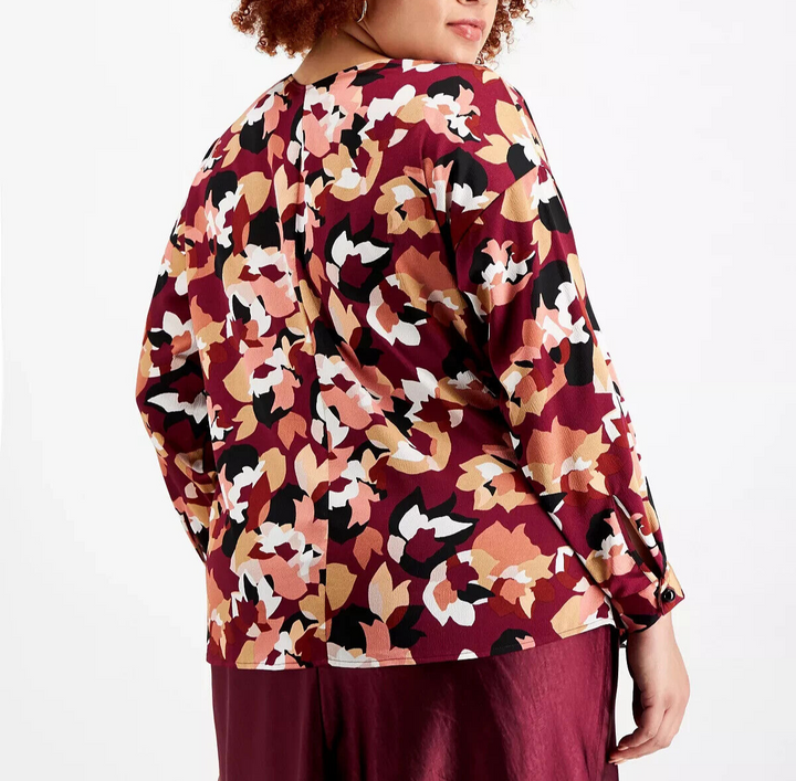 Top con estampado floral de talla grande Bar III MSRP $79 Talla 3X # 5D 2148 NUEVO