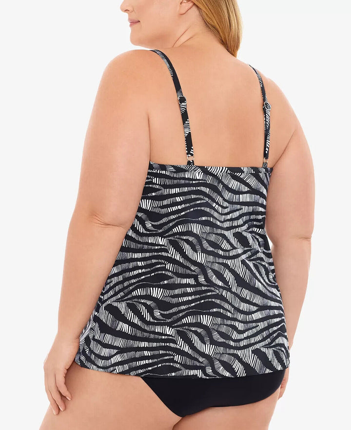 Swim Solutions Plus Size Fauxkini OnePiece Swimsuit