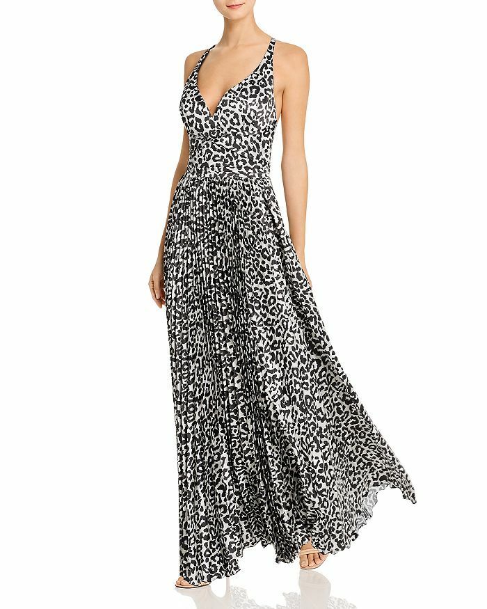 Laundry by Shelli Segal Animal-Print Pleated Gown MSRP $258 Size 2 # 3A 1697 NEW