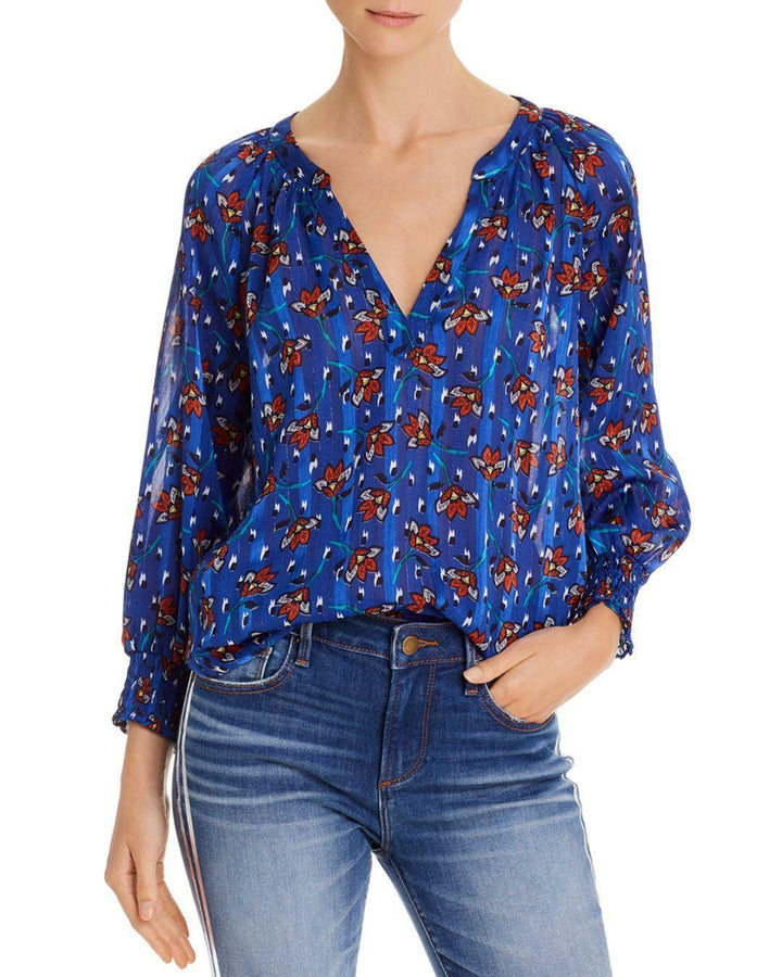 Aqua Floral Dot Top MSRP $58 Size XS # 5A 1461 NEW  