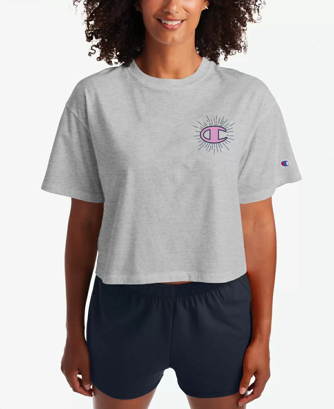 Champion Celestial Cropped T-Shirt MSRP $25 Size L # 5B 1847 NEW