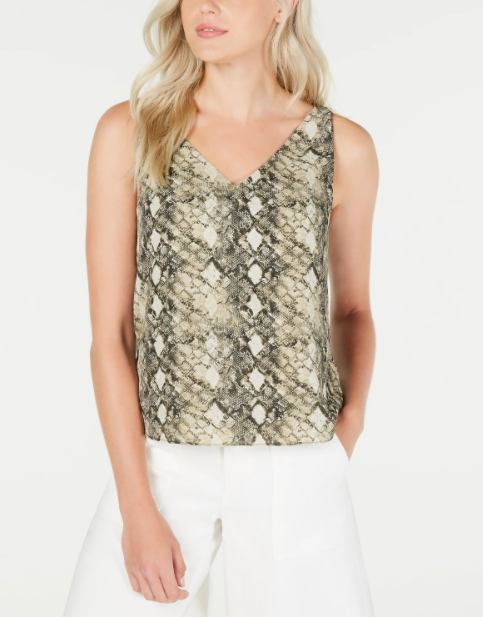 Leyden Sleeveless Printed V-Neck Top MSRP $49 Size M # 6A 1284 NEW