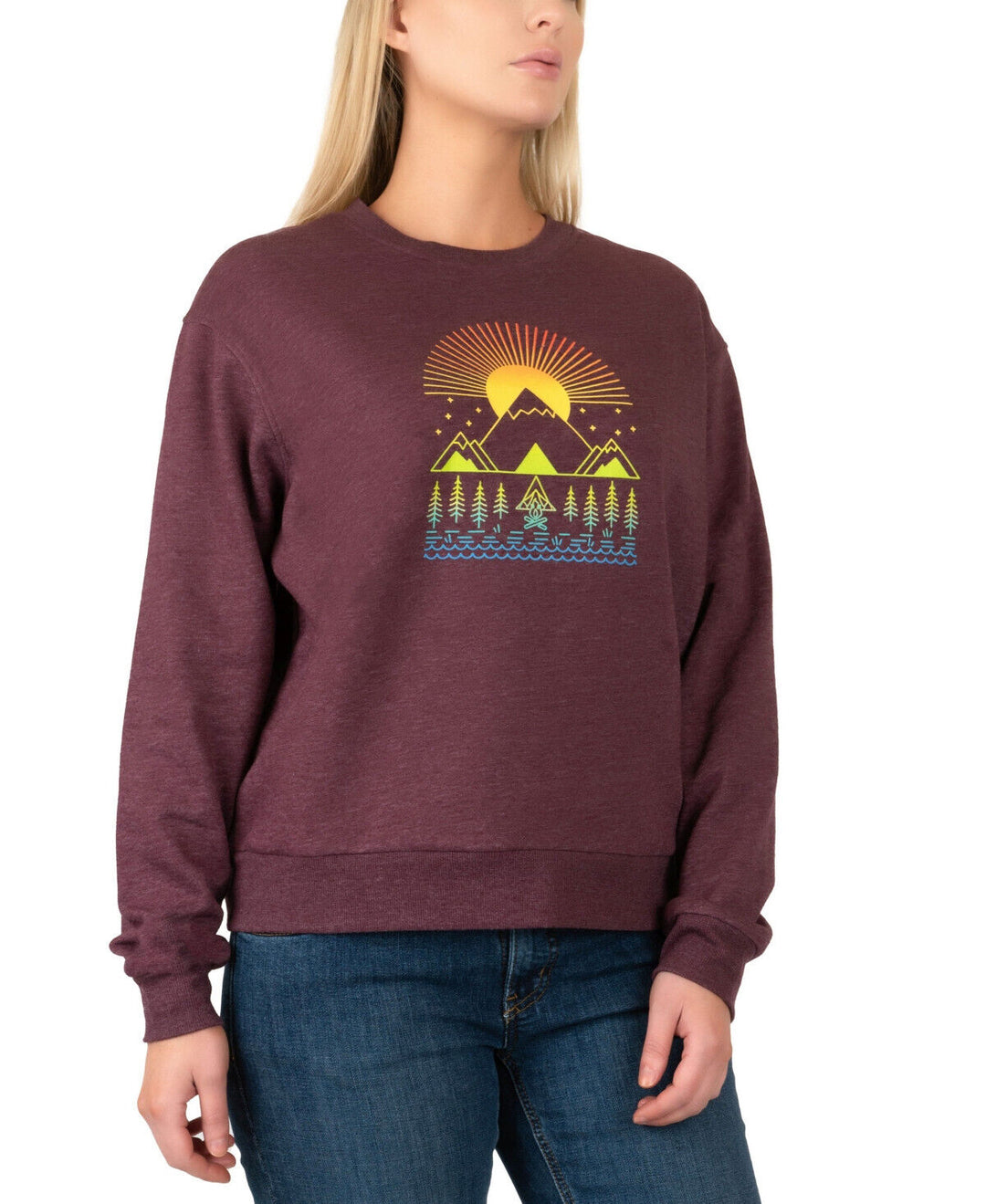 MOUNTAIN AND ISLES Geo Mountain Graphic Sweatshirt MSRP $39 Size M # 5D 2106 NEW