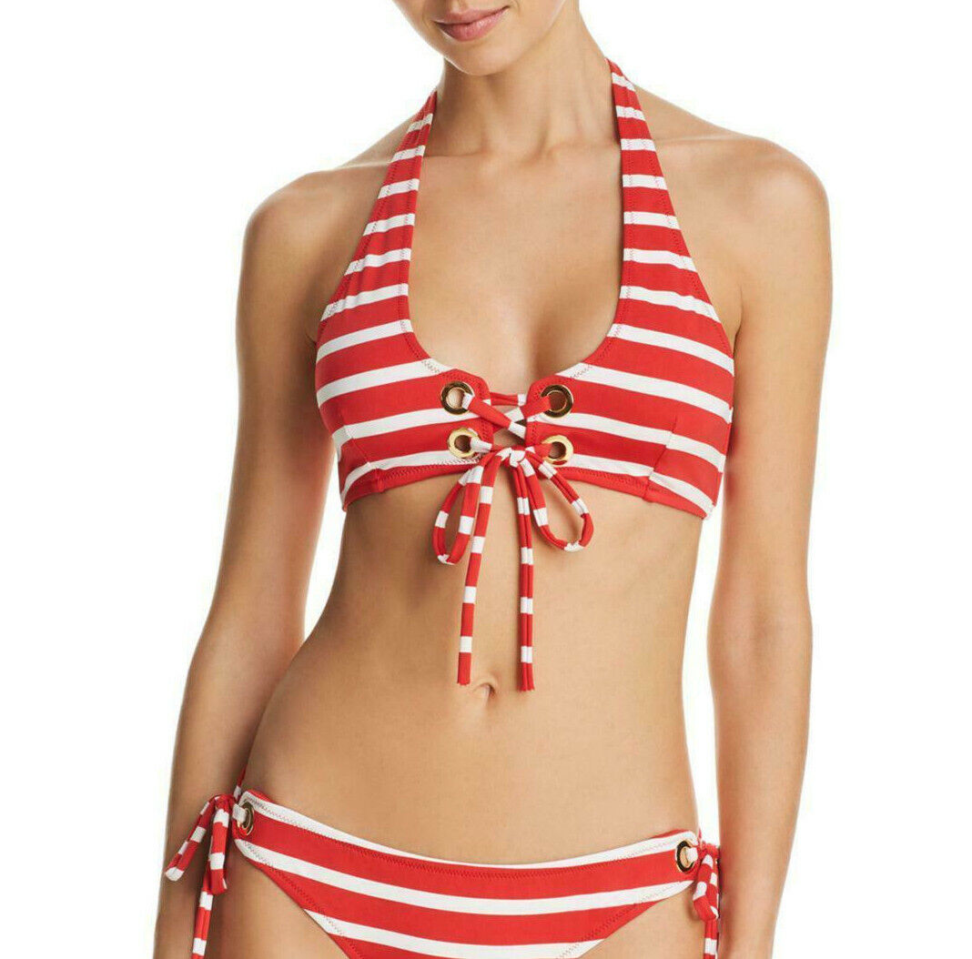 MILLY Stripe Swim Grommet Santorini Bikini Top