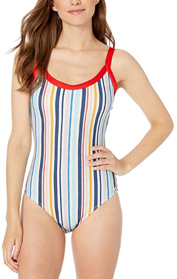 Splendid x Gray Malin Striped One Piece Swimsuit MSRP $134 Size S # UB6 209 NEW