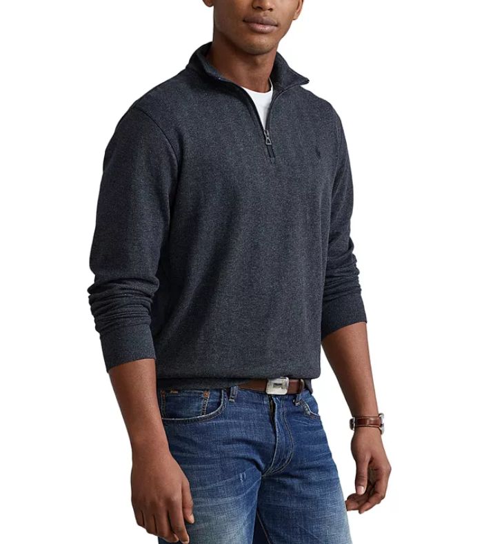 Polo Ralph Lauren Double-Knit Quarter-Zip Pullover $125 Size ? # 5D 2129 NEW