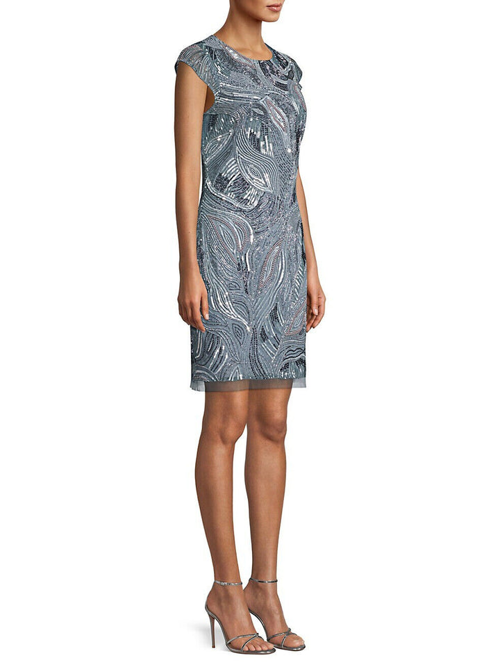 Aidan Mattox Beaded Sheath Dress