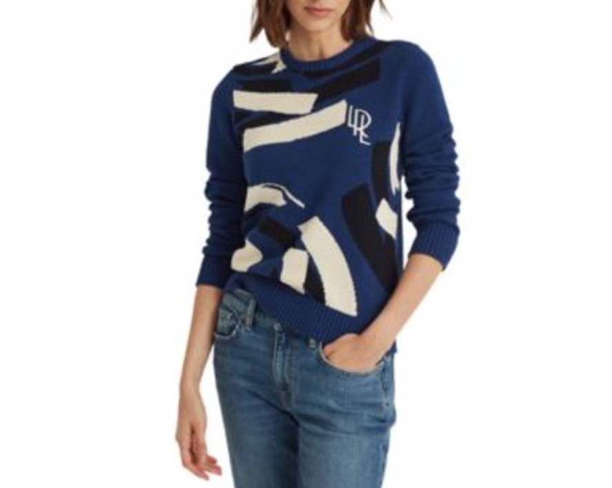 Ralph Lauren Geometric Combed Cotton Sweater MSRP $145 Size XXL # 4B 587 NEW