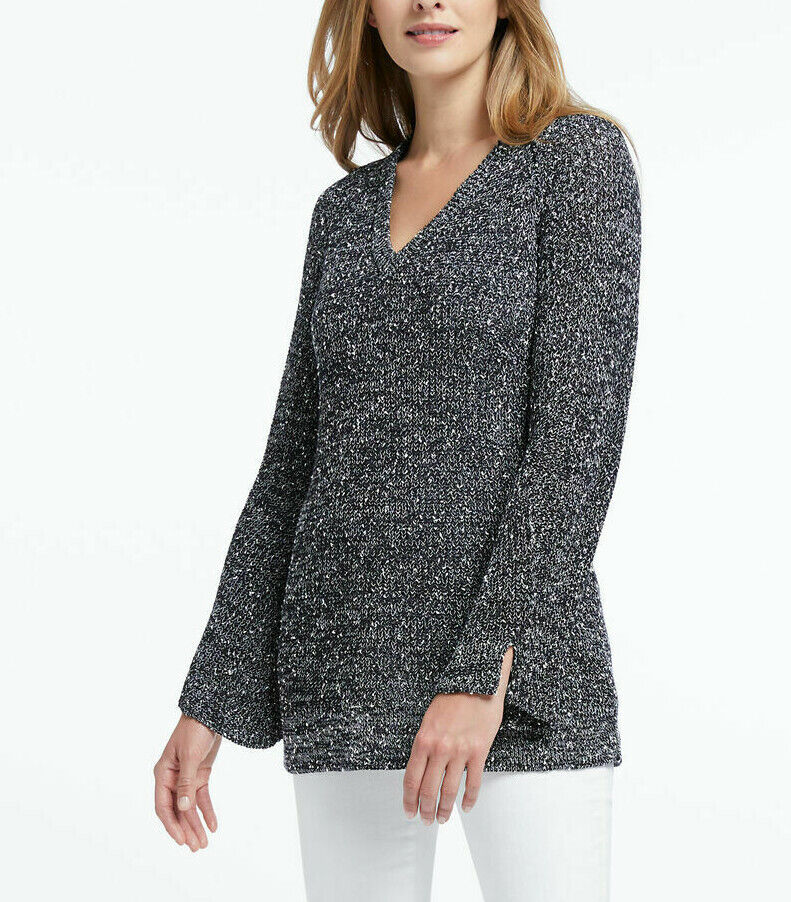 NIC+ZOE Explorer V-Neck Sweater with Scarf