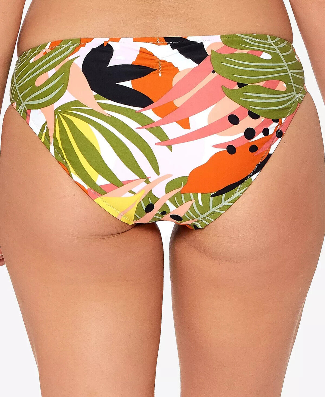 Bar III Tropical-Print Ruched Bikini Bottoms