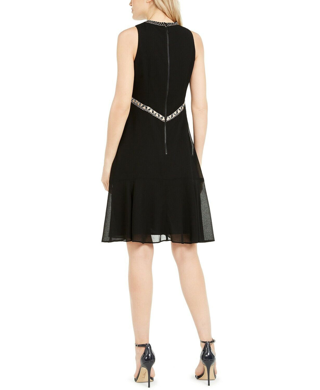 Nanette Lepore Embroidered Beaded Chiffon Dress