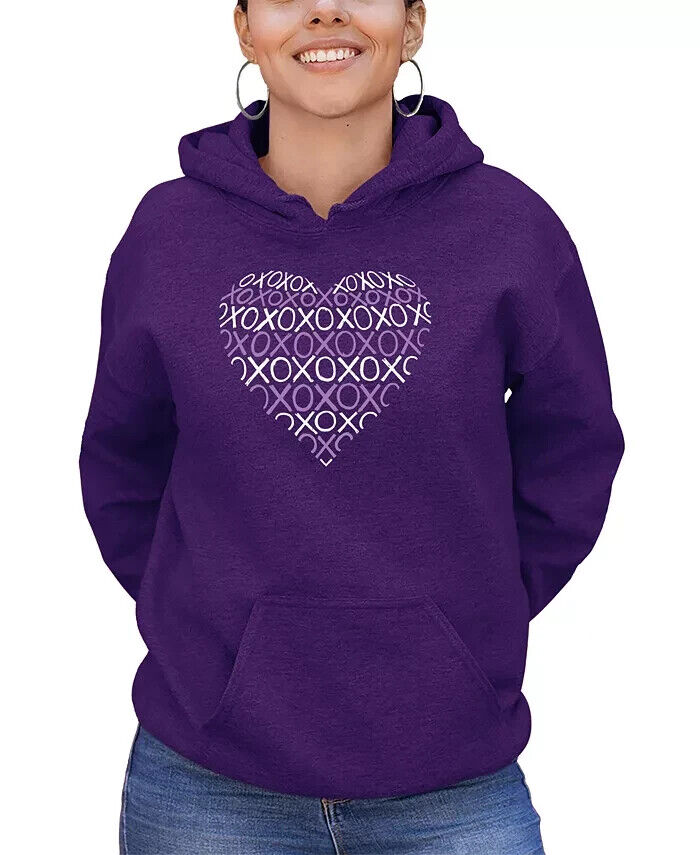 LA POP ART  Word Art XOXO Heart Hooded Sweatshirt $49.99 Size S # 5C 2213 NEW