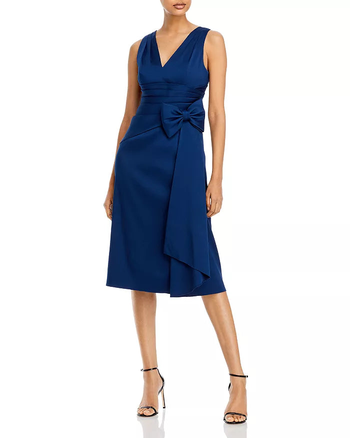 Aidan Mattox Mikado Bow Midi Dress