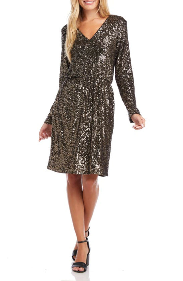 Karen Kane Long Sleeve Sequin Dress