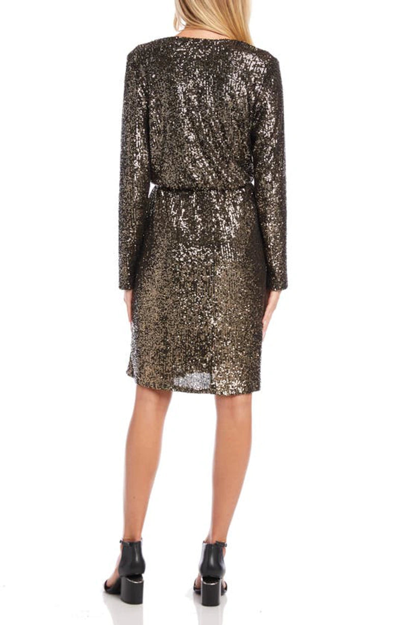Karen Kane Long Sleeve Sequin Dress