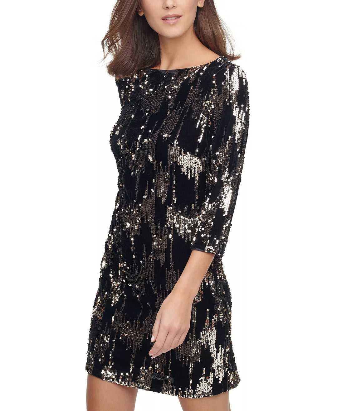 Eliza J Velvet Sequined Shift Dress