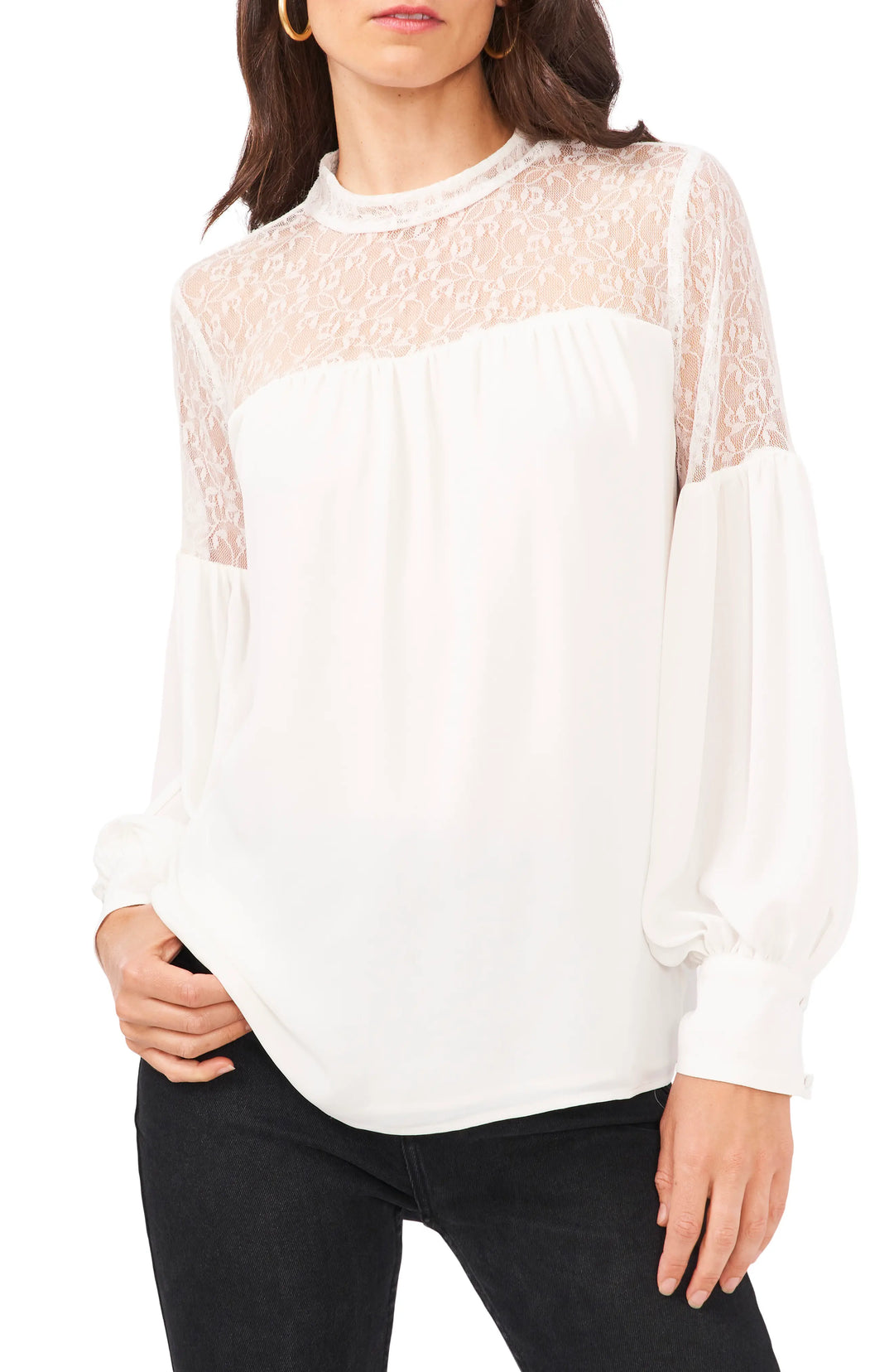 Vince Camuto Lace Inset Blouse