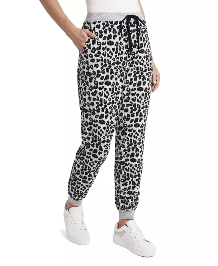 Vince Camuto Women's Cozy Leopard Print Joggers