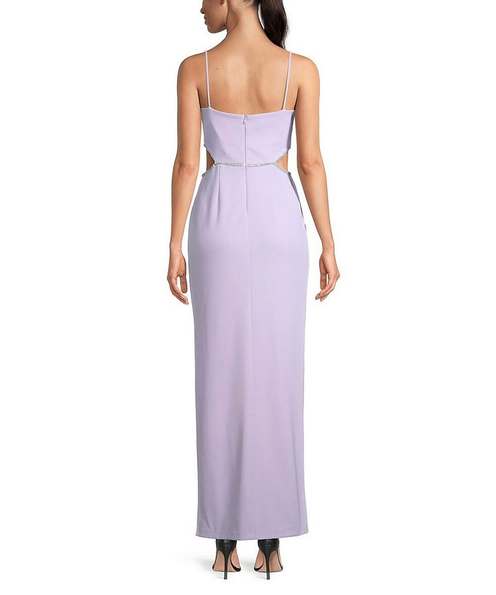 AQUA Side Cutout Gown