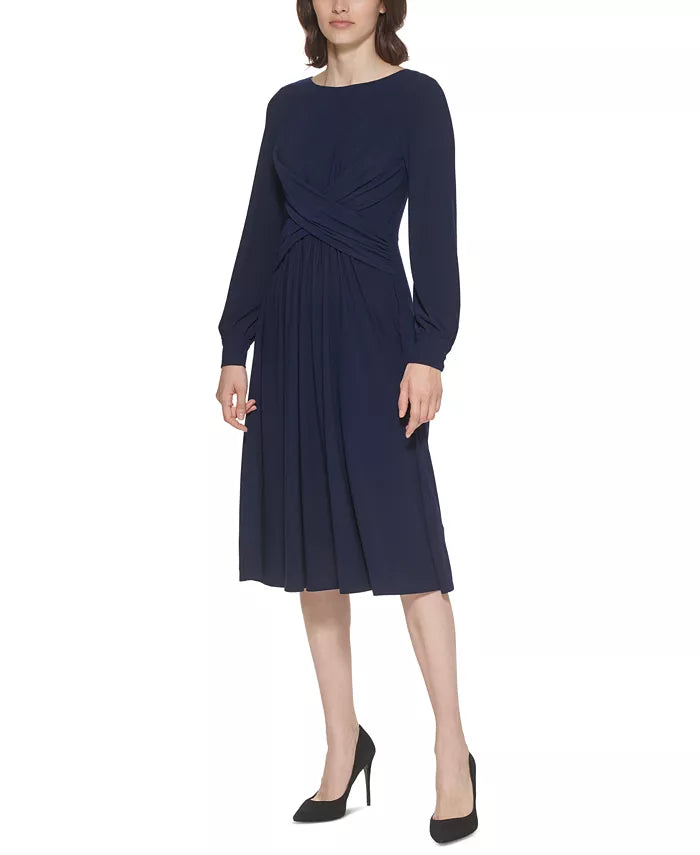 Jessica Howard Petite Crossover-Front Dress