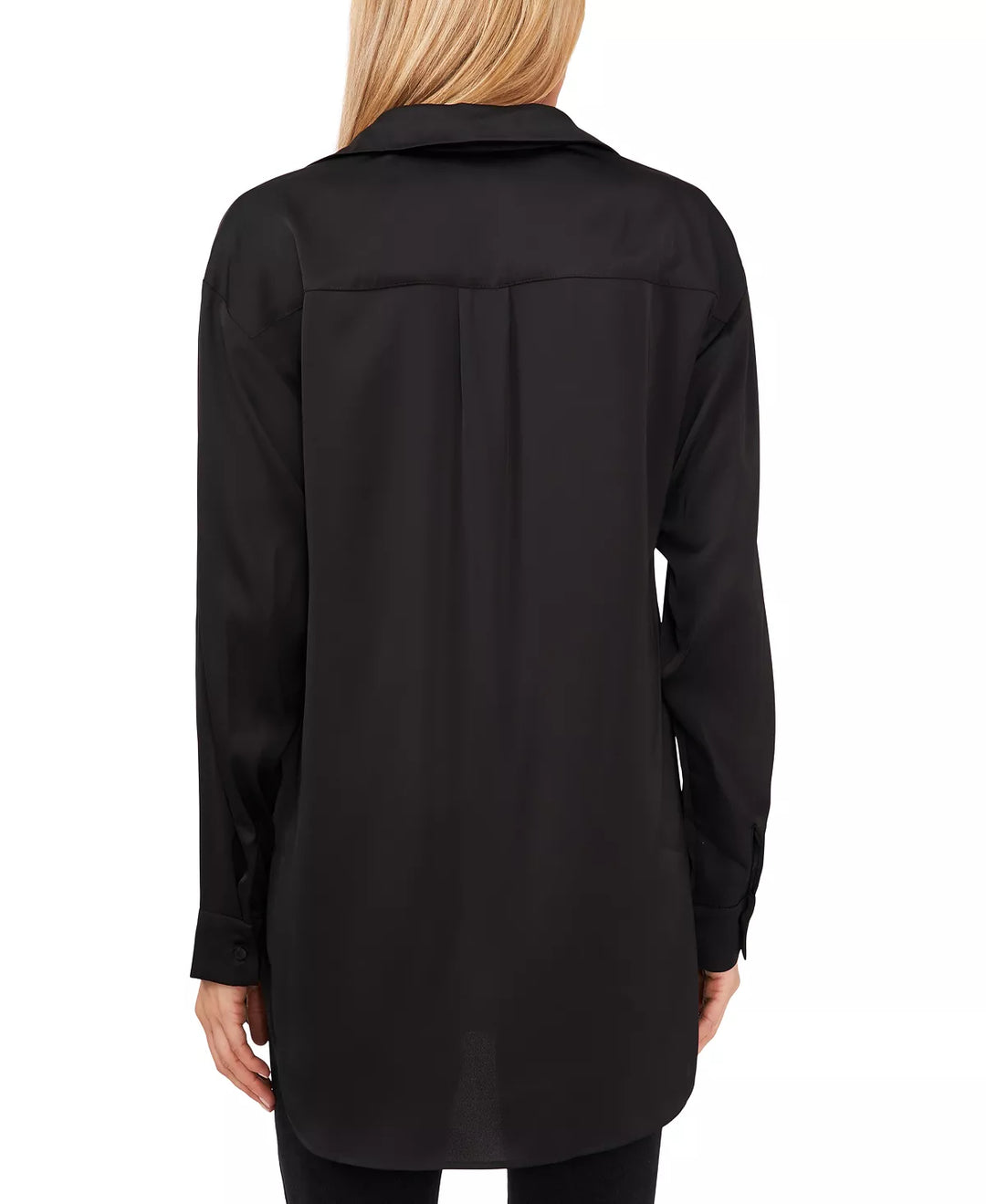 Vince Camuto Satin Button-Down Tunic