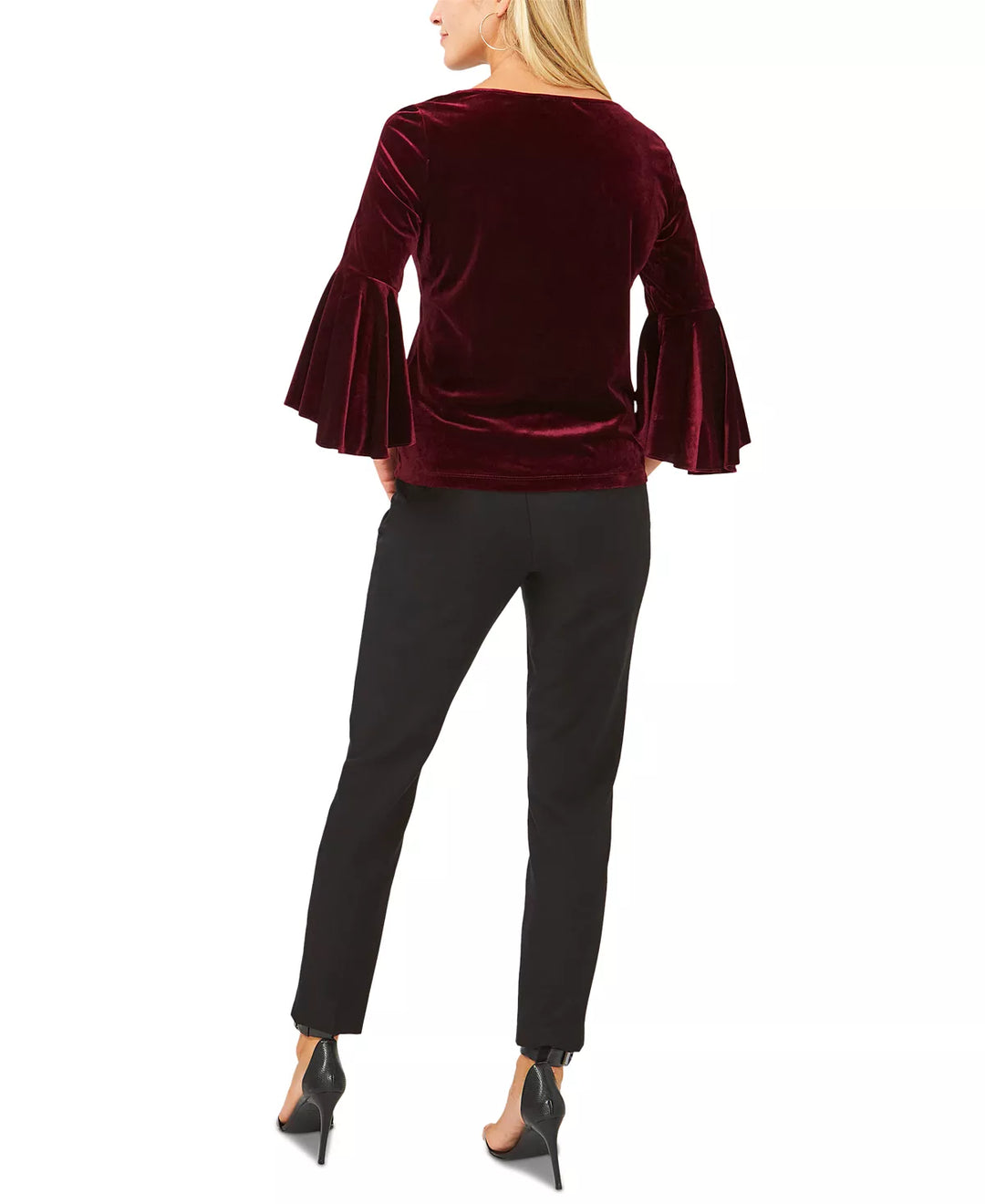 MSK Petite Velvet Bell-Sleeve Top