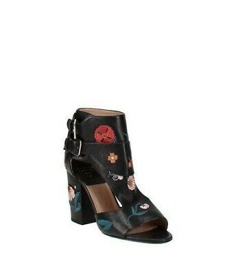 Laurence Dacade Rush Floral Leather Block Heel Sandals $860 Size 38.5 # M1 143 N