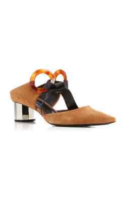 Proenza Schouler Tortoise Grommet Block Heel Mules