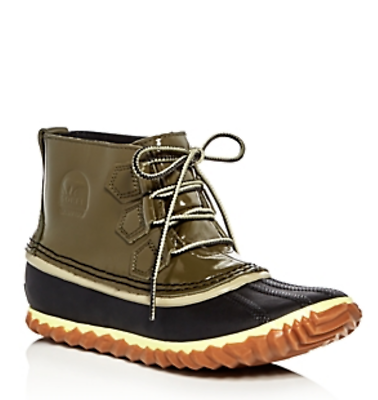 Sorel Out N About Leather Lace Up Duck Booties $115 Size 5 # M2 86 NEW