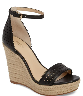 Botkier Jamie Leather Espadrille Wedge Sandals MSRP $139 Size 9.5 # M2 189 New  