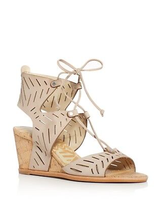 Dolce Vita Langly Perforated Lace Up Cork Wedge Sandals  $140 Size 11 # E5 56 N
