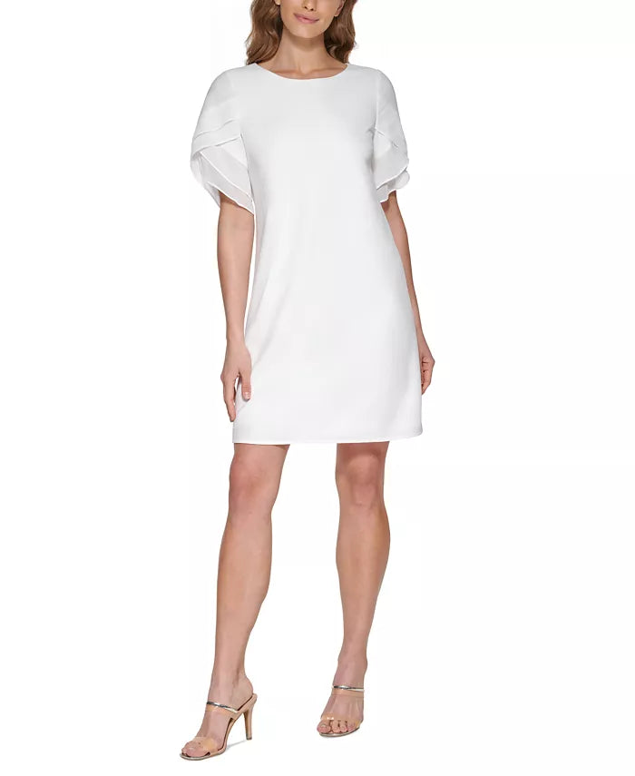 DKNY Petite Chiffon-Sleeve Dress