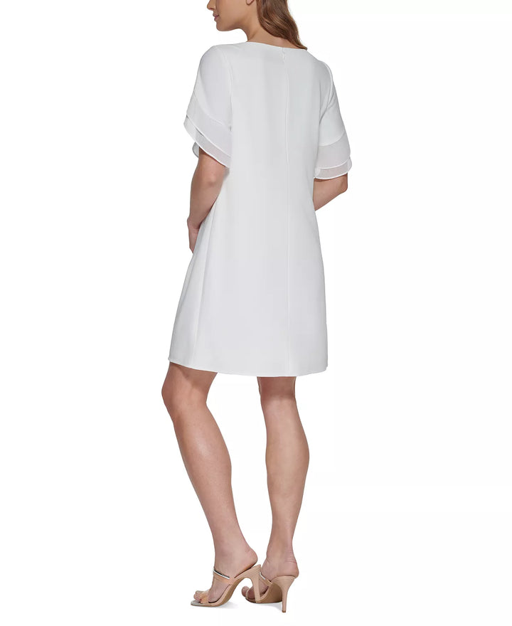 DKNY Petite Chiffon-Sleeve Dress