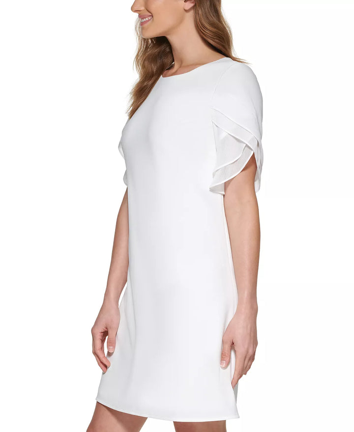 DKNY Petite Chiffon-Sleeve Dress