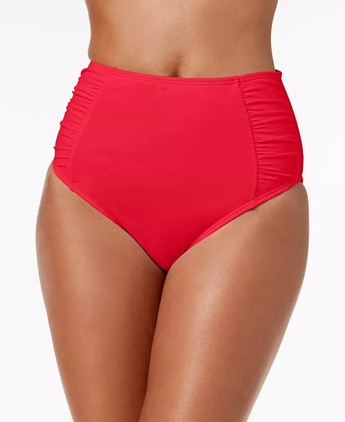 Bar III Shirred High-Rise Bikini Bottoms