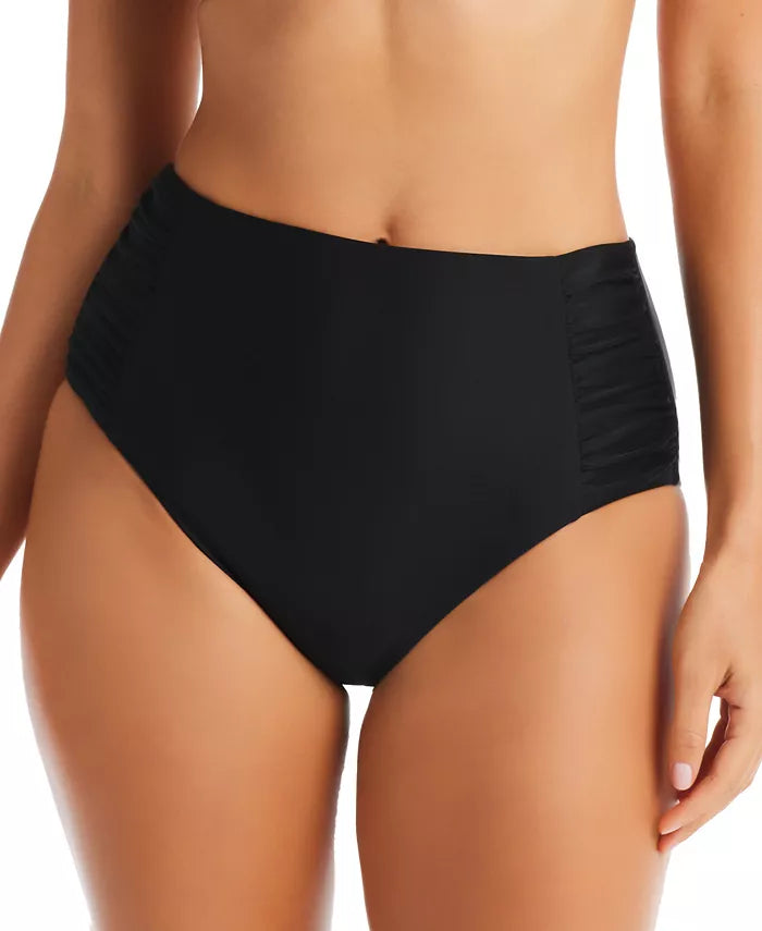 Bar III Shirred High-Rise Bikini Bottom
