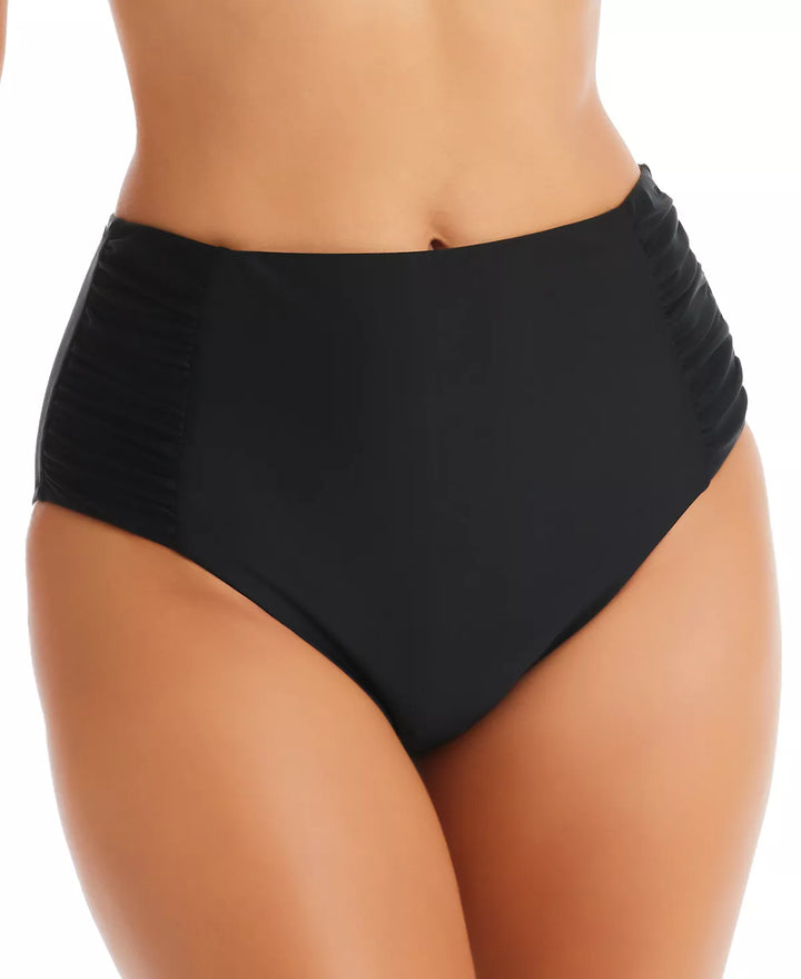 Bar III Shirred High-Rise Bikini Bottom