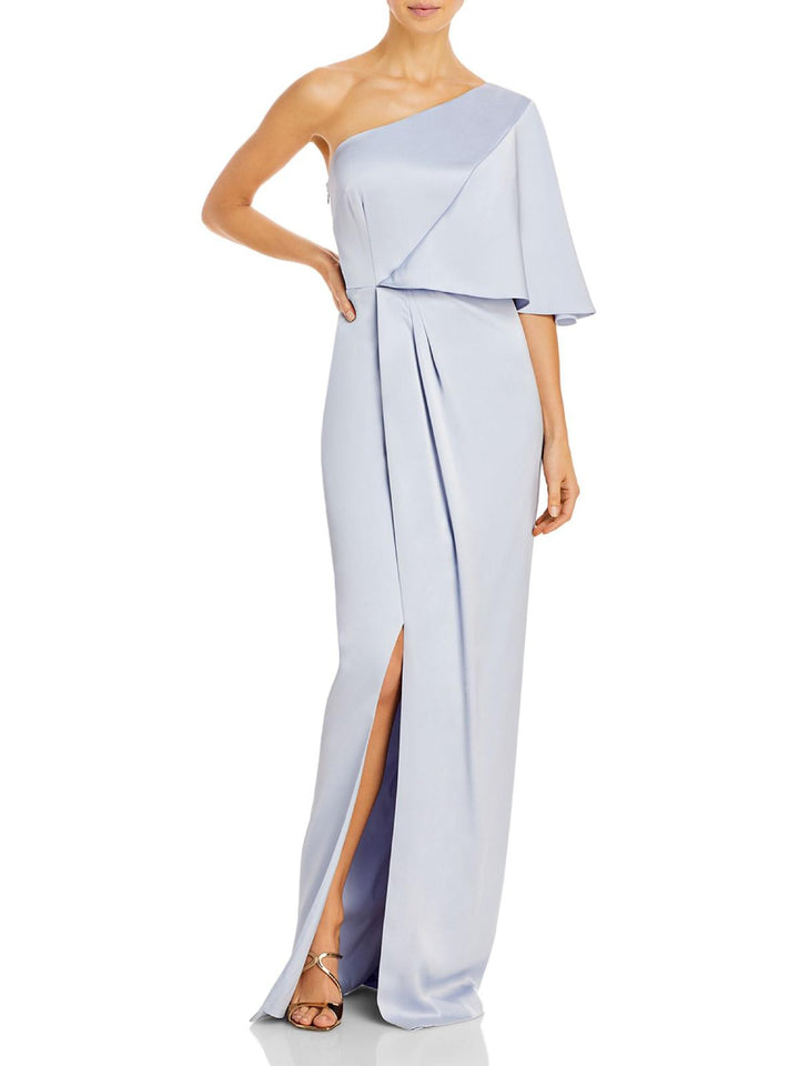 Aidan Mattox Draped One Shoulder Gown