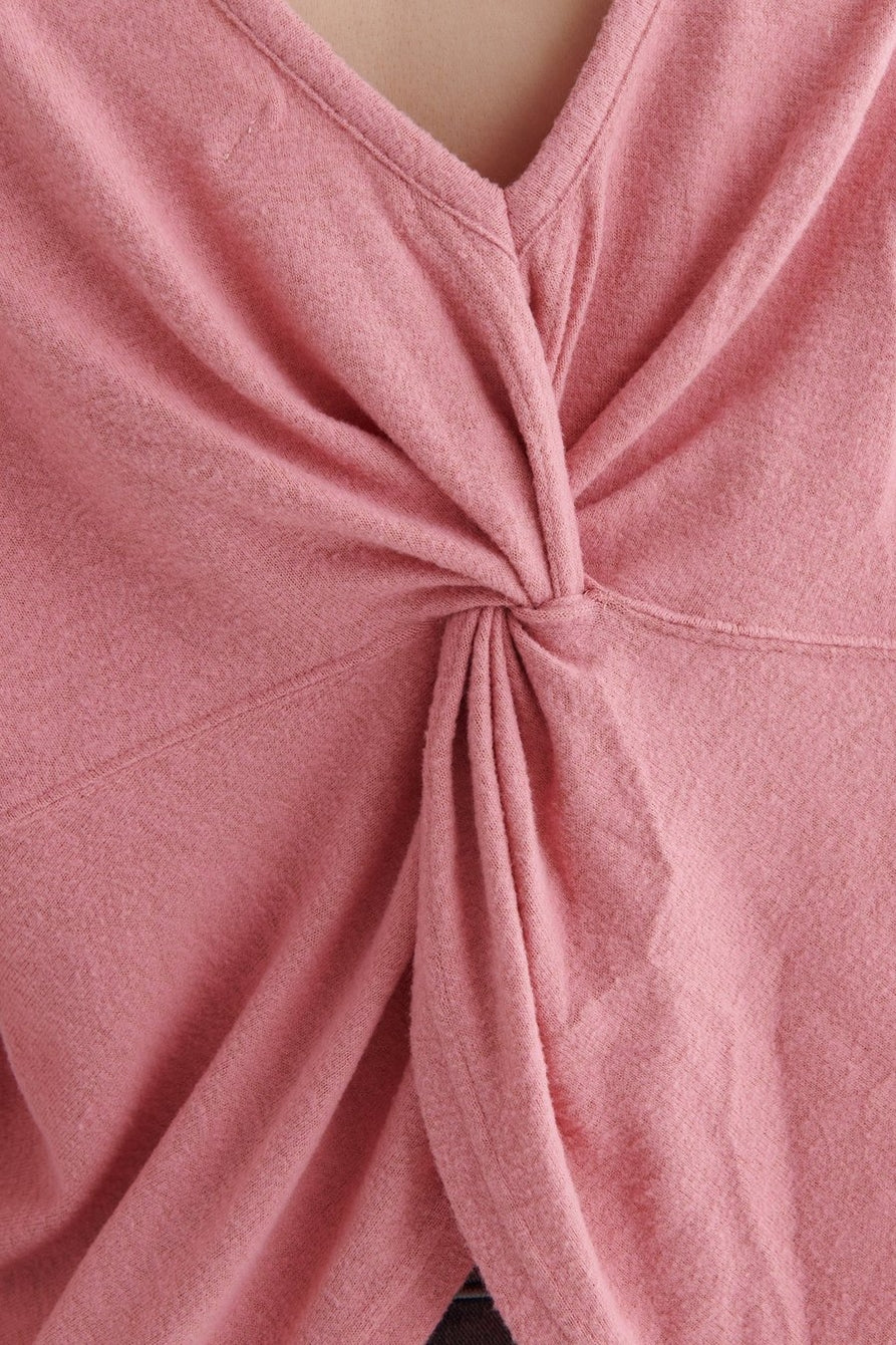 Lucky Brand Cloud Jersey V-neck Twist-Back Top