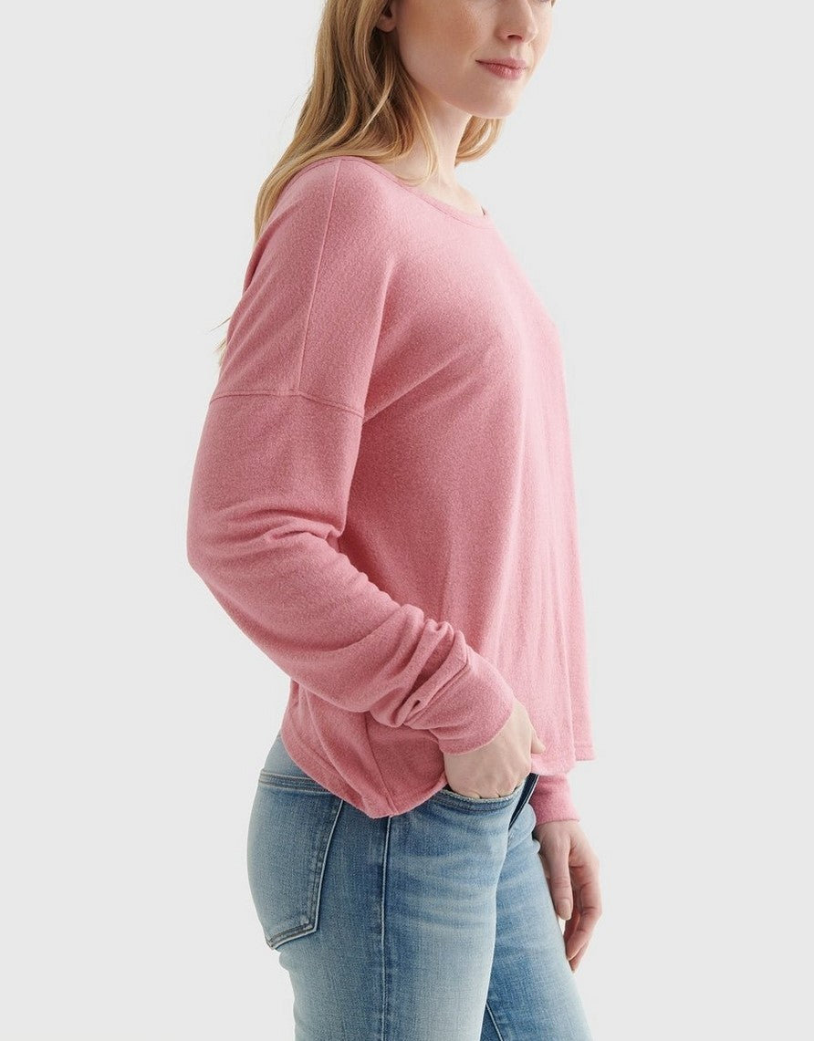 Lucky Brand Cloud Jersey V-neck Twist-Back Top