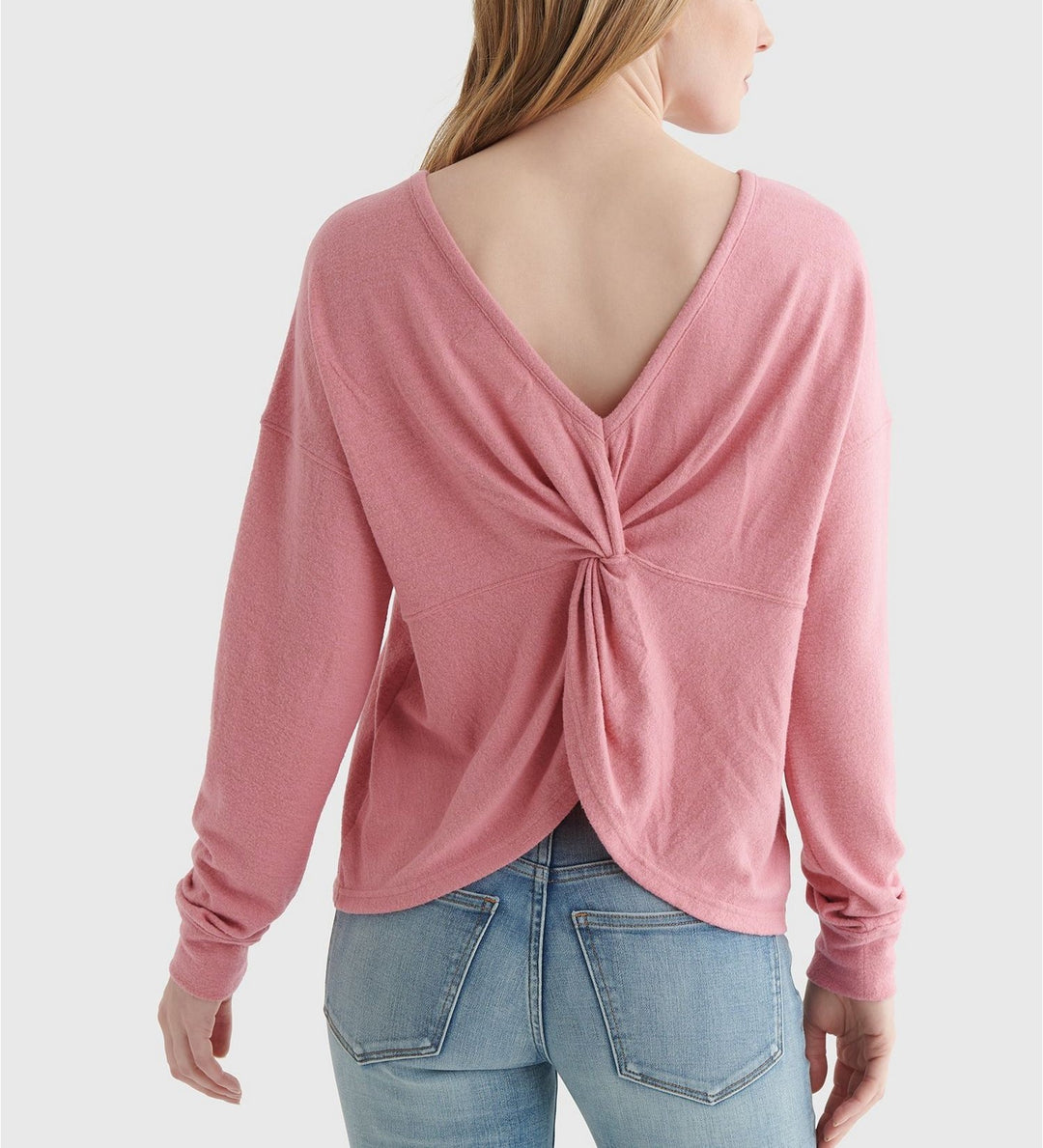 Lucky Brand Cloud Jersey V-neck Twist-Back Top