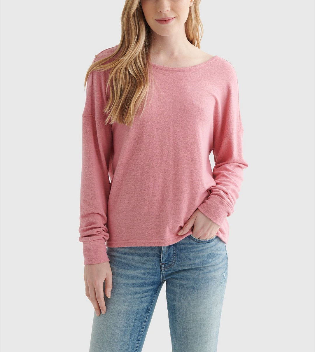 Lucky Brand Cloud Jersey V-neck Twist-Back Top